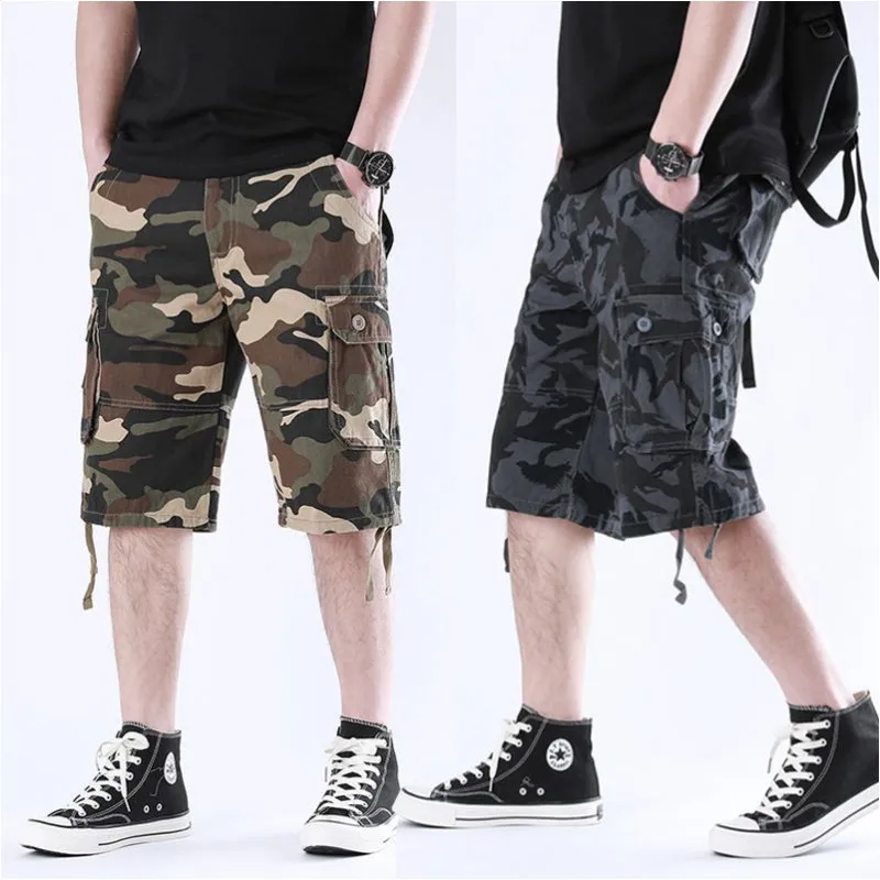 

Camouflage Camo Cargo Shorts Men 2022 New Mens Casual Shorts Male Loose Work Shorts Man Military Short Pants Plus Size 29-44