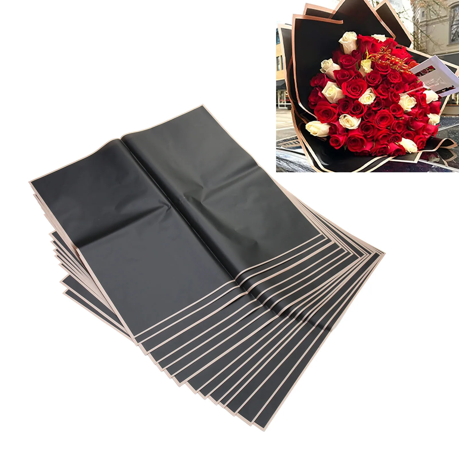 Squared 22.8 Inches Gold Edge Gift Packaging Paper For Party