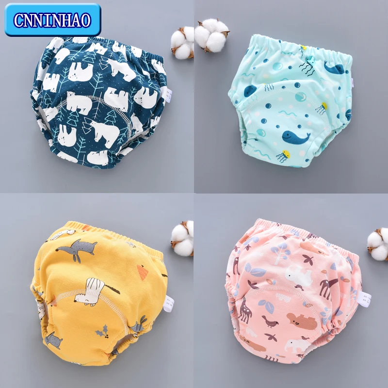 New Baby Infant Toddler Waterproof Training Pants Cotton Changing Nappy Cloth Diaper Panties Reusable Washable 6 Layers Crotch