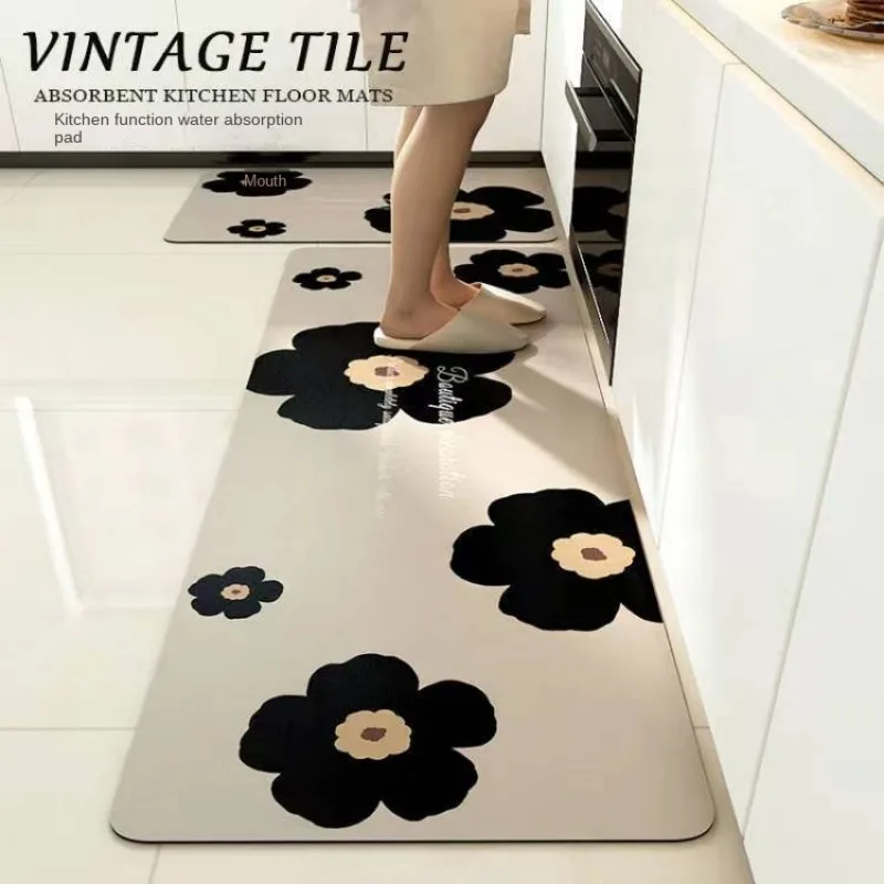 

Dish Mat Foot Mat Super Non-slip Diatom Mud Pad Bath Pad Anti-Slip Carpet Kitchen Mats Wipeable Wash Long Strip Carpet