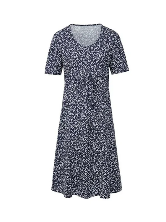 Женское пляжное платье миди с цветочным принтом и коротким рукавом - купить по