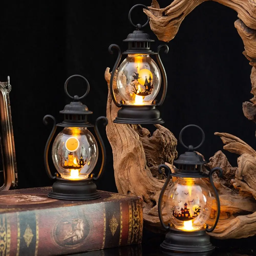 

Ghost Halloween Pumpkin Lantern Retro Hanging Horror Props Candle Light Party Decoration Night Light LED Light Home