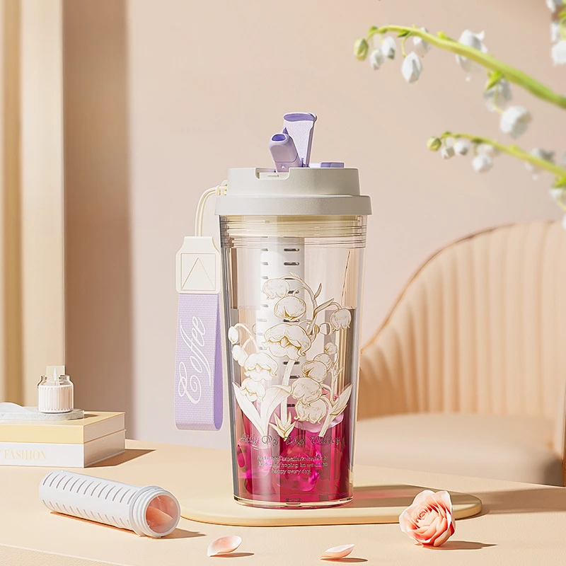 600 мл летняя бутылка для воды Convallaria Majalis посуда напитков уличные кемпинговые