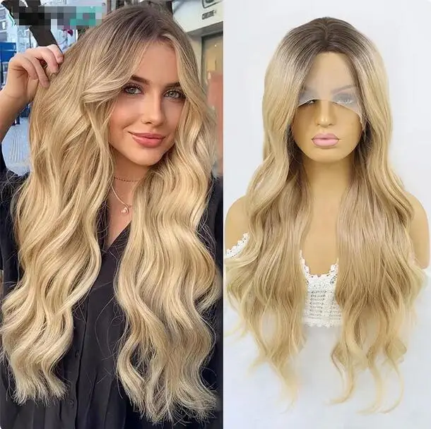 Женский парик для косплея пепепельный блонд синтетический на сетке спереди