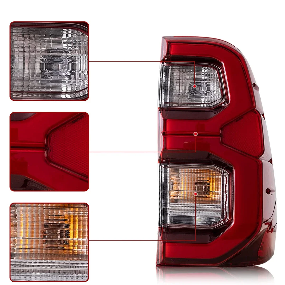 Светодиодный красный задний фонарь в сборе для Toyota Vigo / Hilux 2015-2020 Base Chasis двойная