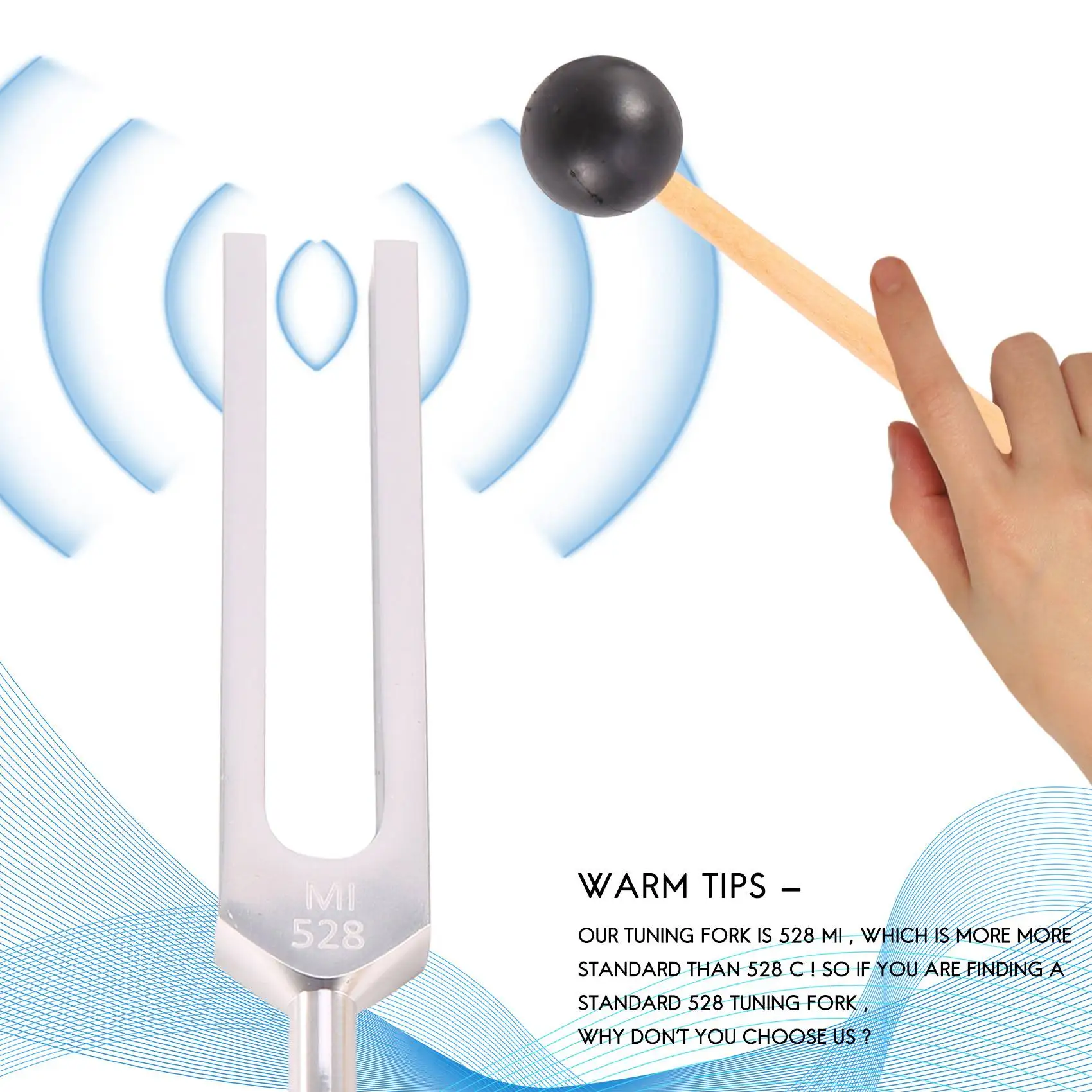 Камертон 528C 528 Гц тюнер с набором молотков для ремонта ДНК Исцеление Нервная