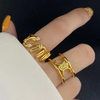 geometry gold rings for women luxury ring for girls free shipping wholesale designer accessories jewelry 2022 trend gaabou