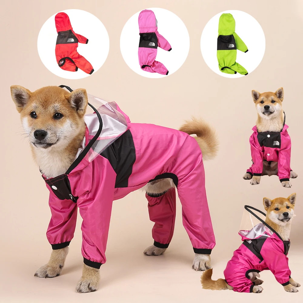

Непромокаемый дождевик для собаки, одежда для собаки, дождевик, капюшон для питомца, куртка для щенка, дизайнерский прозрачный водонепрониц...