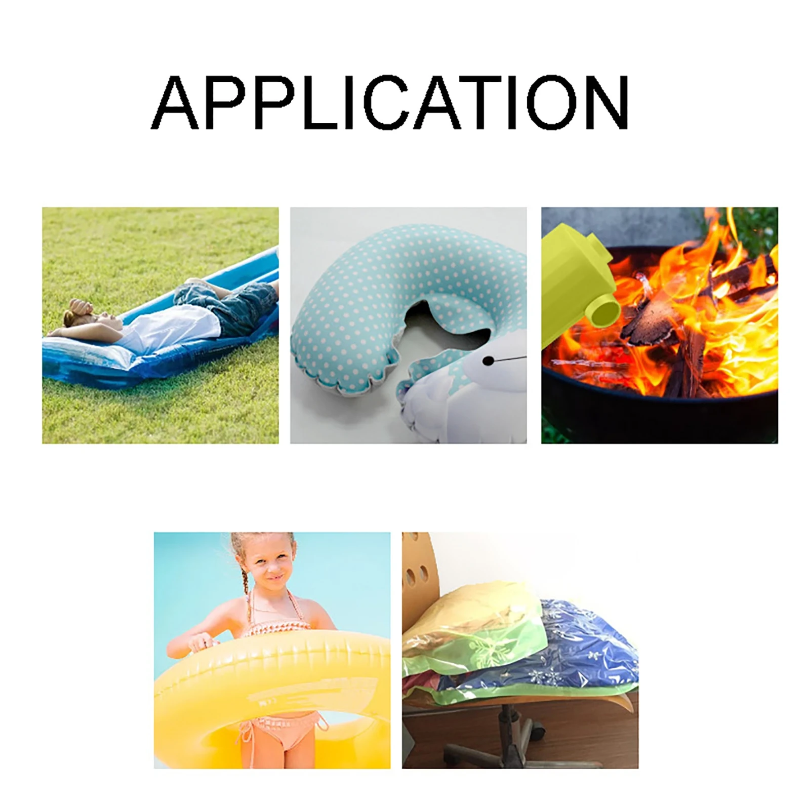 Portable Wireless Air Pump with 6 Nozzles Electric for Kayak Inflatable Cushions Swimming Rings Vacuum Storage Bag