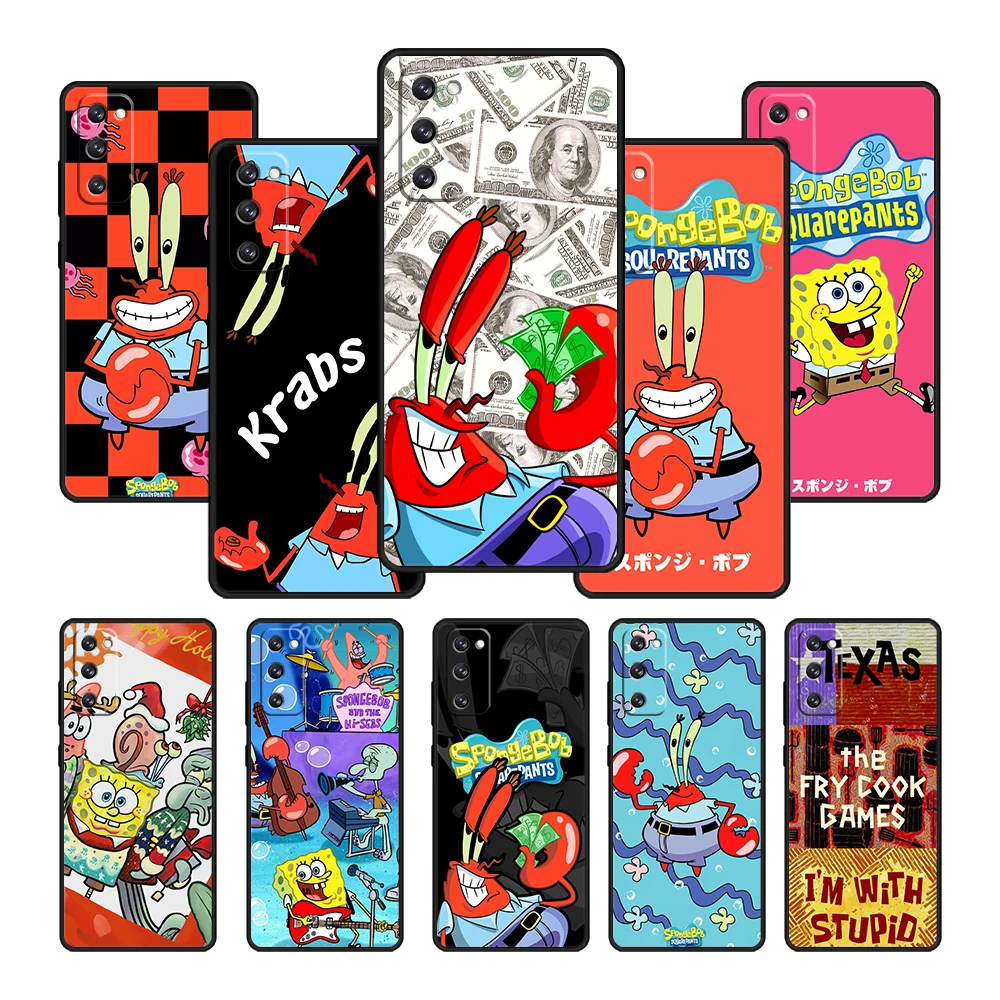 

SpongeBobs Cartoon Krabs Cover Case for Samsung Galaxy S20FE S20 FE S22 S21 S10 S9 S8 S7 Plus Lite 5G Ultra Bag Matte Shell