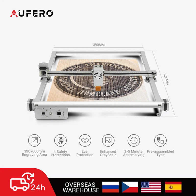

Aufero Laser Engraver and Cutter For Wood Metal Leather Acrylic 5.5W-10W Output Power 10000mm/min Grayscale Engraving Machine