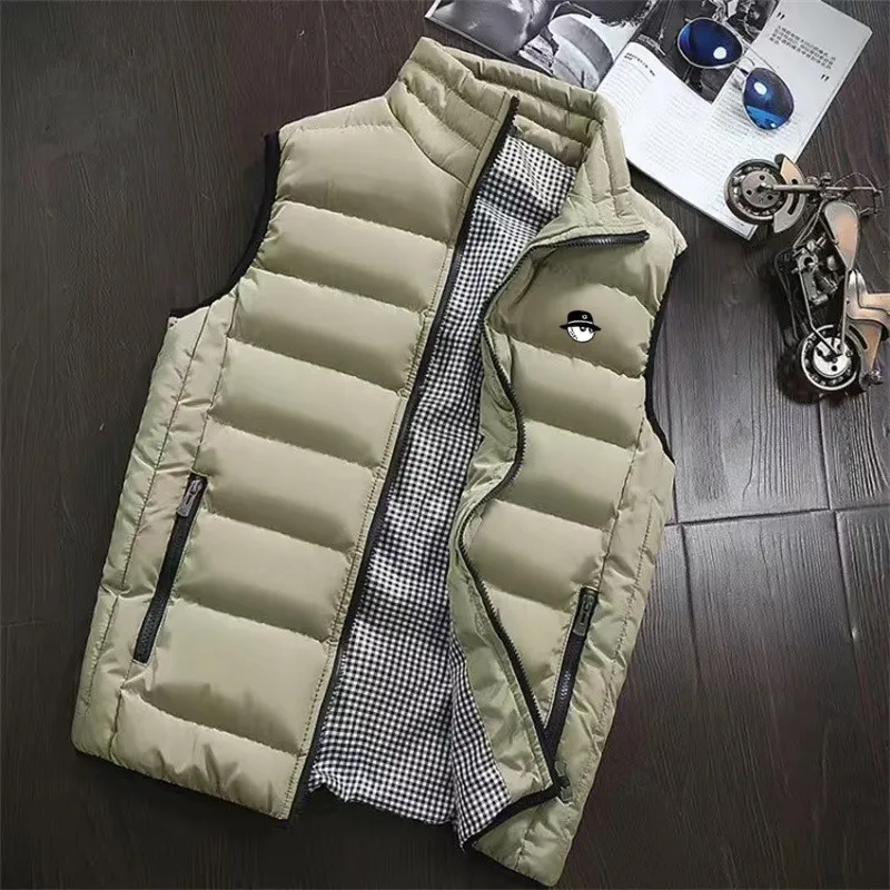 Autumn Winter 2022 Men's Casual Jacket Men's Golf Jacket Fashionable Vest Jacket Zipper Vest Down Cotton Jacket Warm Jacket