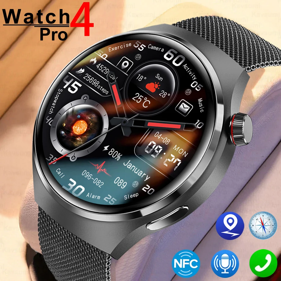 2023 GPS Sports Track Men's For Huawei Xiaomi Smart Watch NFC Waterproof Bluetooth Call Smartwatch 454*454 HD Touch Screen Clock