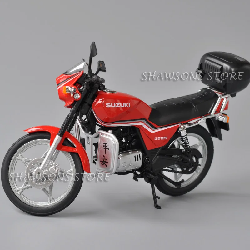 Фото Литая под давлением модель мотоцикла в масштабе 1:12, игрушки Suzuki GS 125, миниатюрная копия уличного велосипеда, коллекционная №4