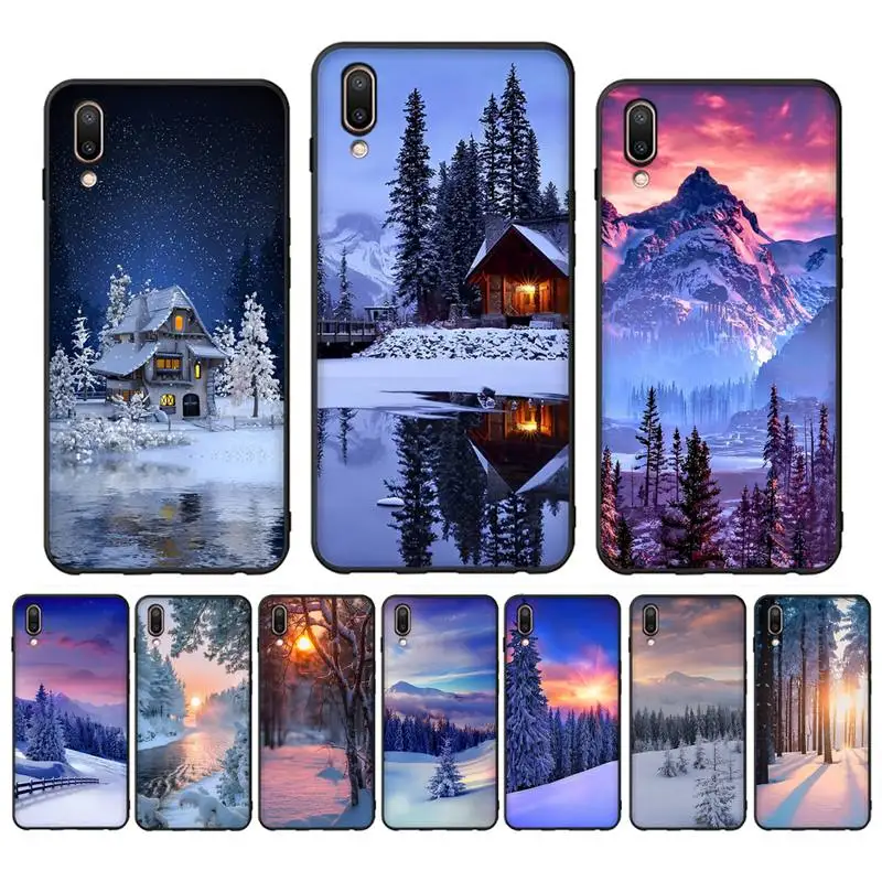 

Cute Winter Snow Phone Case for Vivo Y91C Y11 17 19 17 67 81 Oppo A9 2020 Realme c3