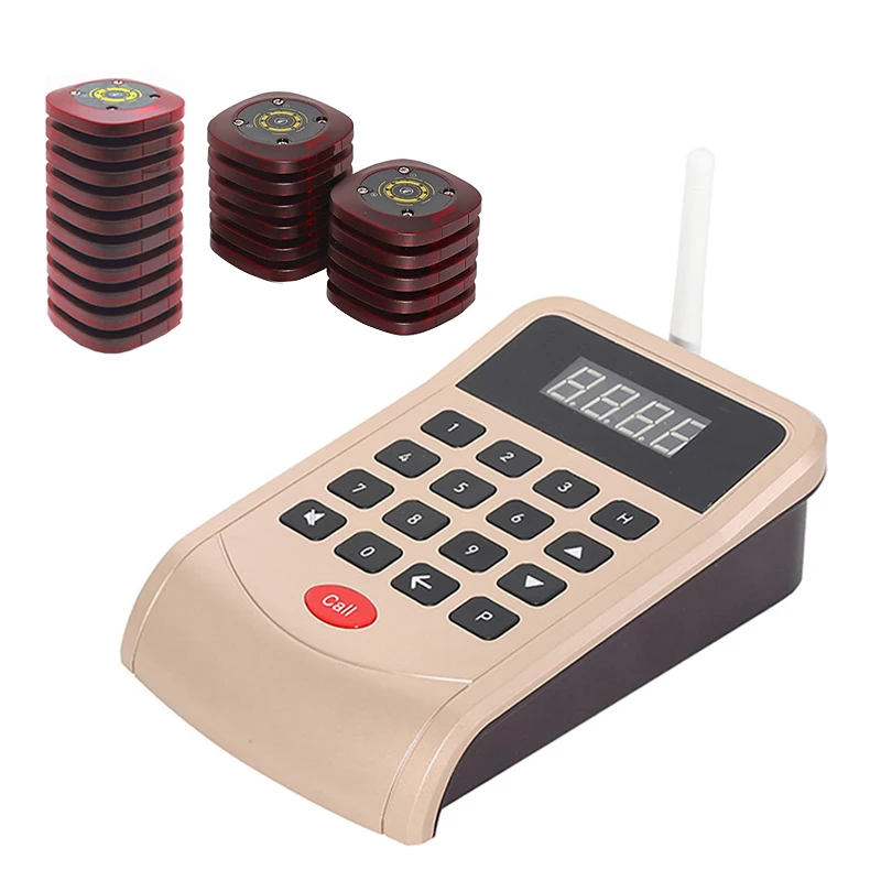 Calling System Wireless Paging Queue System 20 Receiver Restaurant Pager Waiter for Restaurant Coffee Shop Queuing System