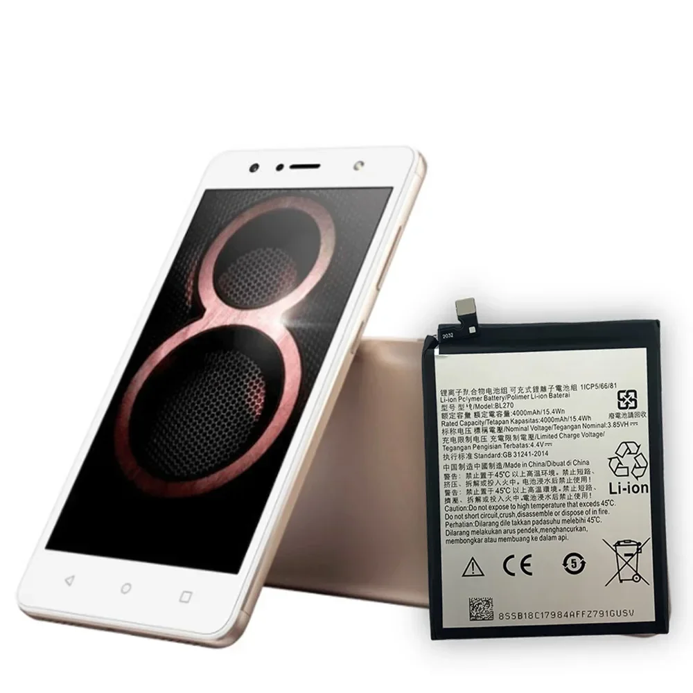 Для Lenovo K6 K8 Note K53a48 Vibe G G5 Plus 4000 мАч BL270 Аккумулятор для Motorola Moto G6 Play XT1922 Bateria