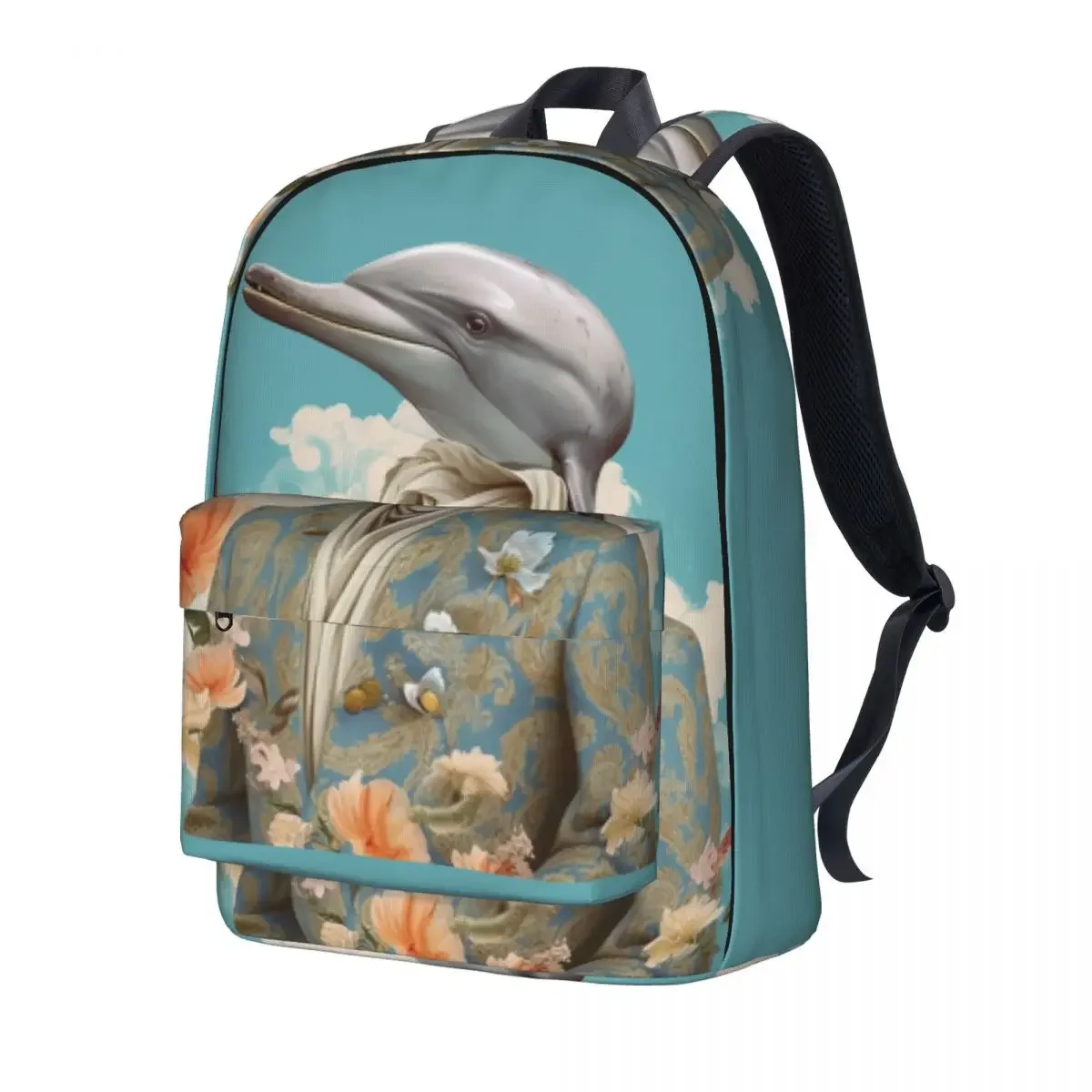 

Рюкзак в виде дельфина, модная одежда в разных стилях, художественные модные рюкзаки, школьные ранцы унисекс с рисунком для велоспорта, дизайнерский рюкзак