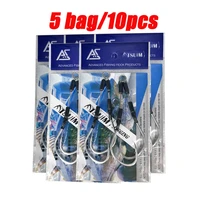 as 10pcs fishing jig barbed hooks sea stainless wire assist lure jigging tackle carbon fish saltwater accessories pesca leurre