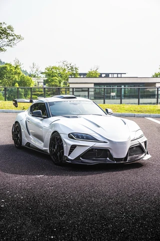 Комплект широкого кузова в стиле робота для Toyota Supra A90, передний и задний бампер, боковые юбки, спойлер, комплект кузова капота 2021-2023