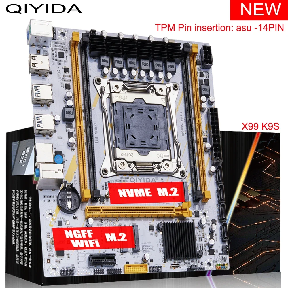 Материнская плата QIYIDA X99 LGA2011-3 Слот USB3.0 NVME M.2 SSD ...