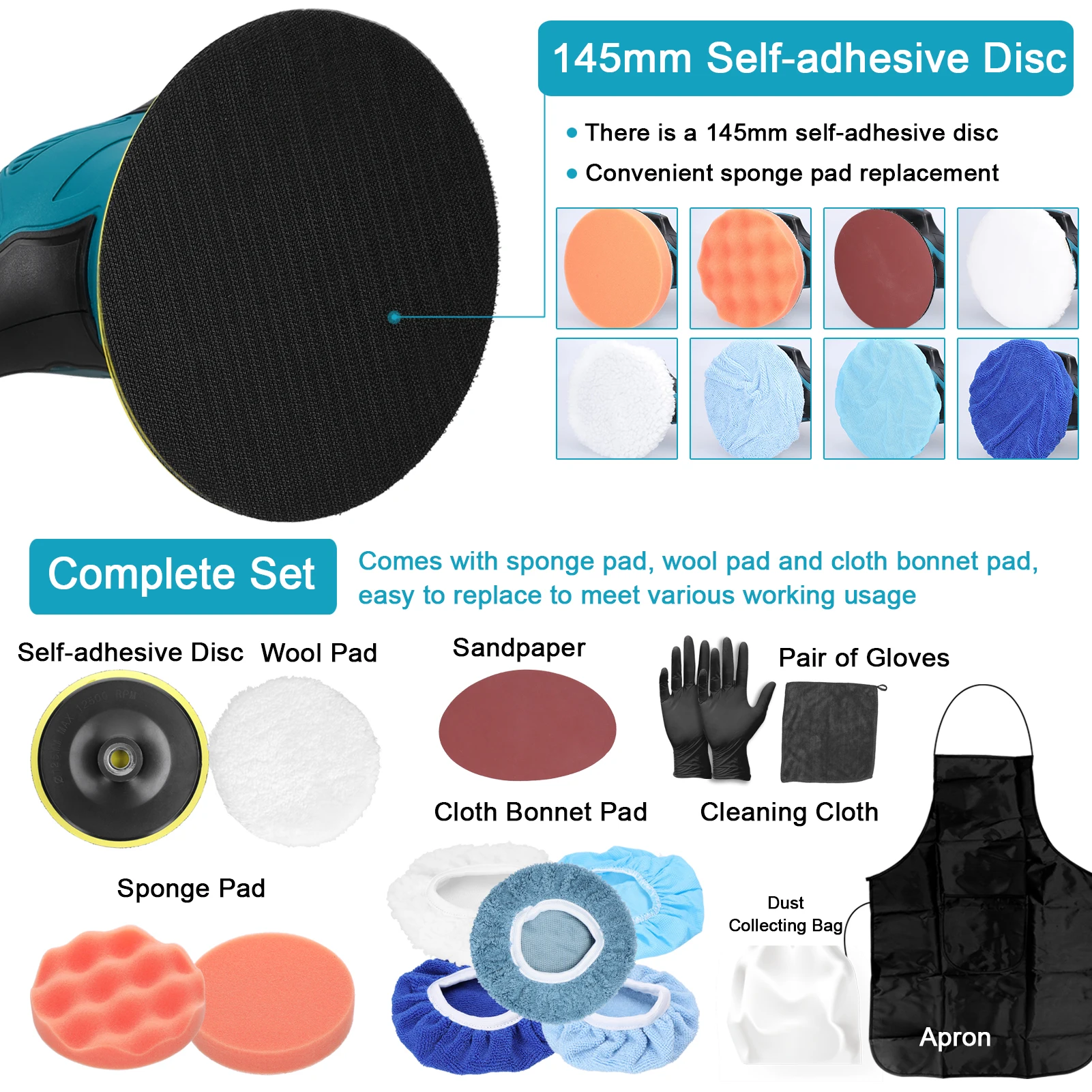 KKMOON 21 В Беспроводная полировальная машина для автомобиля 6 передач регулируемая