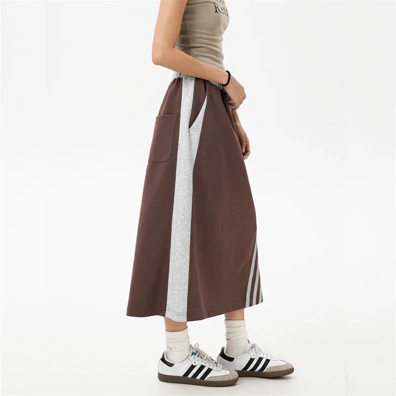 Женская черная юбка модные длинные юбки в Корейском стиле для женщин трендовая