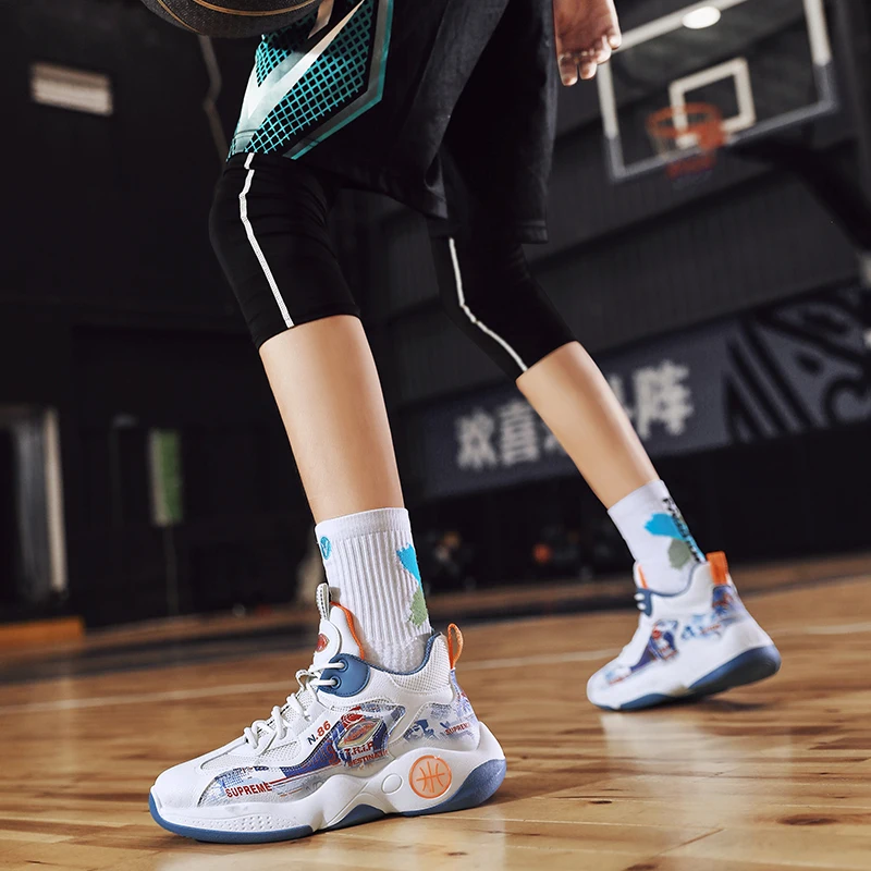 Male Basketball Shoe Fashion New Summer Lightweigh Breathable Top Quality Rebound Sport Shoes Stable Support Brand Shoe for Man