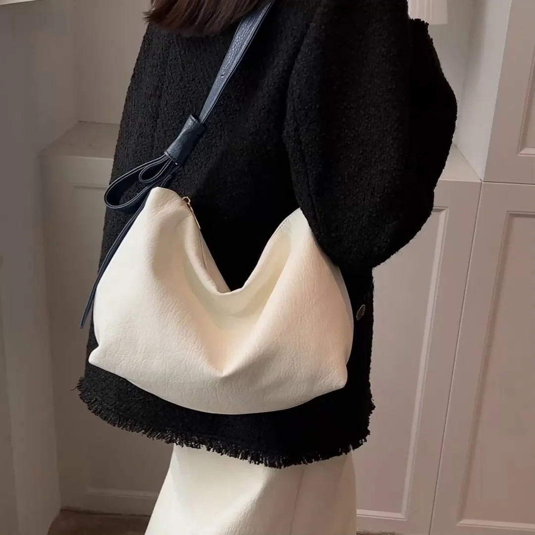 

Women's Messenger Bag Casual Crossbody Shoulder Bags Simple Style High Quality PU Leather Famale Pure Color Soft Zipper Handbag