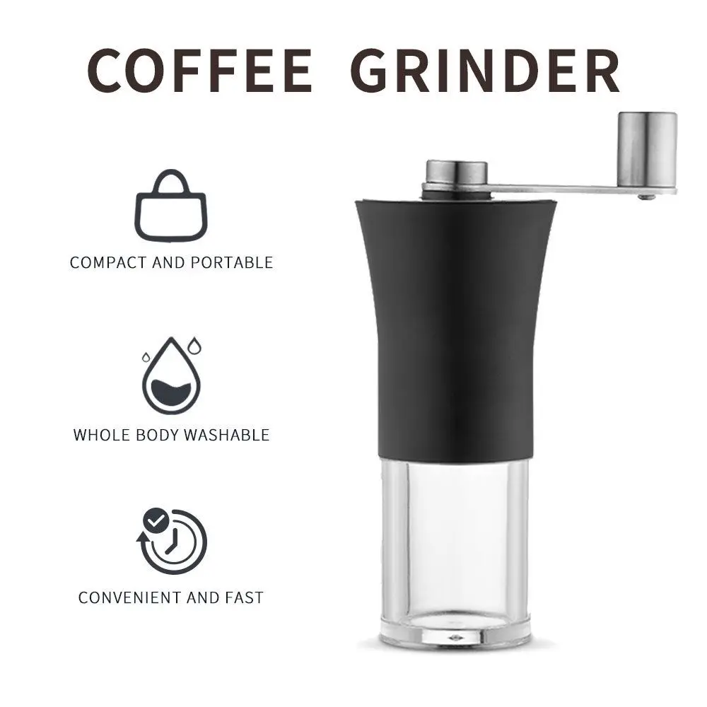 

Handmade Burr Grinders Kitchen Tool Spice Grinder ABS Manual Coffee Grinder Coffee Bean Mill Adjustable Knob Setting