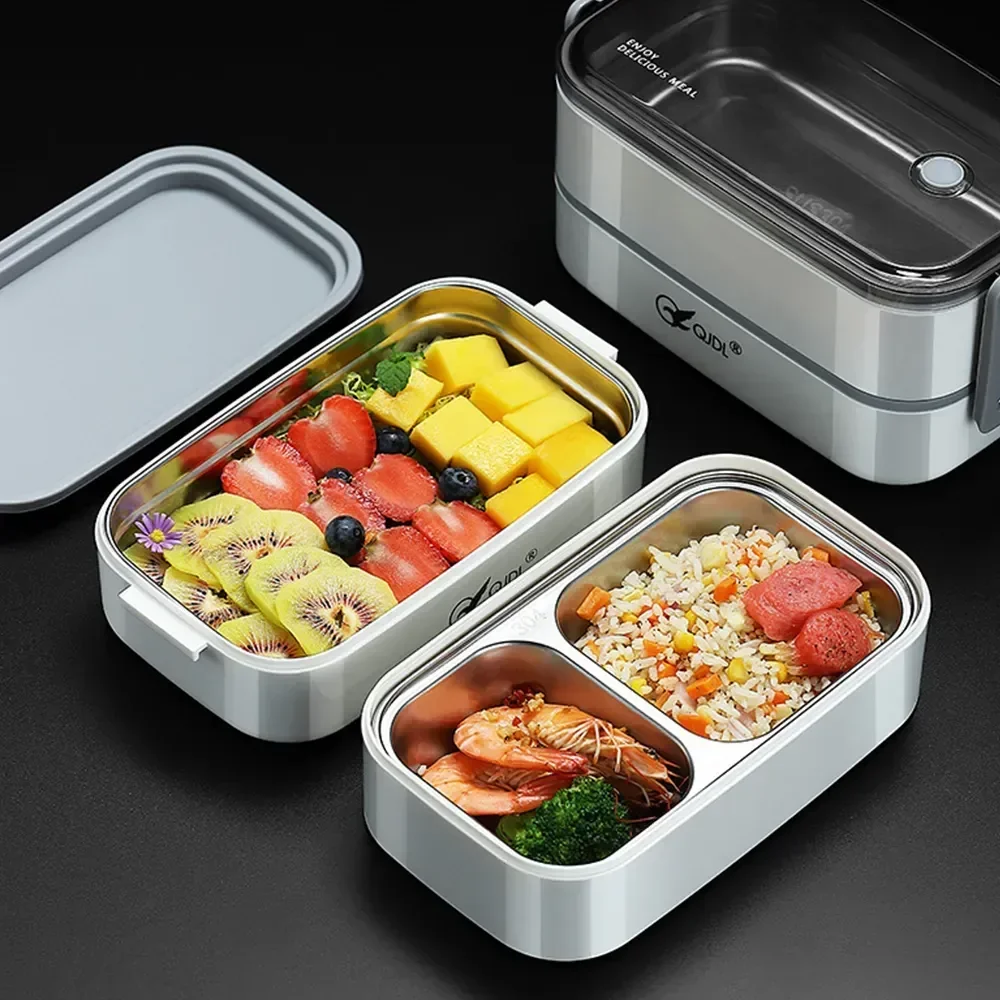 

Food Kids Box Adults Steel Containers Lunch Thermal Leakproof School Stainless Layers Box Grids Bento Storage 304 2 3 For Lunch