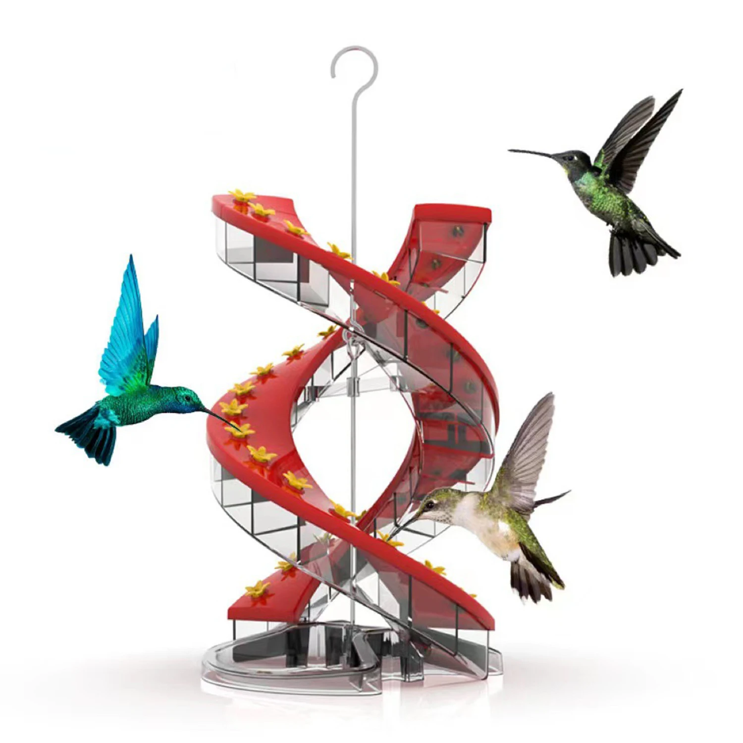 

Creative Helix Hummingbird Feeder Spiral Hummingbird Ladder Bird Spiral Pet Bird Feeding Rack Yard Garden Decor Outdoor Hanging