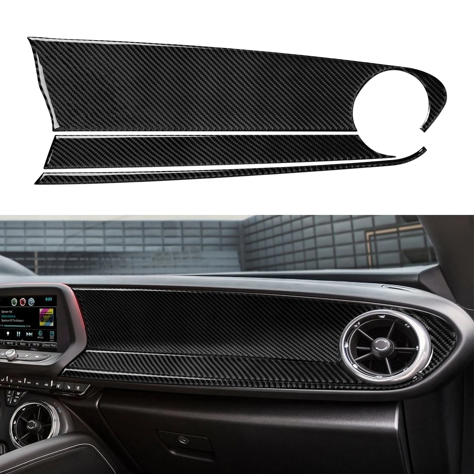 

Car Copilot Center Console Dashboard Sticker Decal Carbon Fiber Trim Cover for Chevrolet Camaro 2016-2022 Accessories