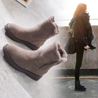 snow boots womens fashion winter new plus velvet thick leather martin boots autumn and winter warm fur cotton shoes