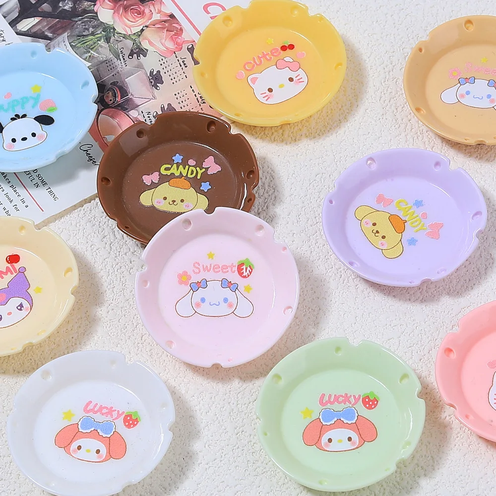 100 шт. милые рождественские тарелки Sanrio кофейные чашки кабошон из смолы с плоской