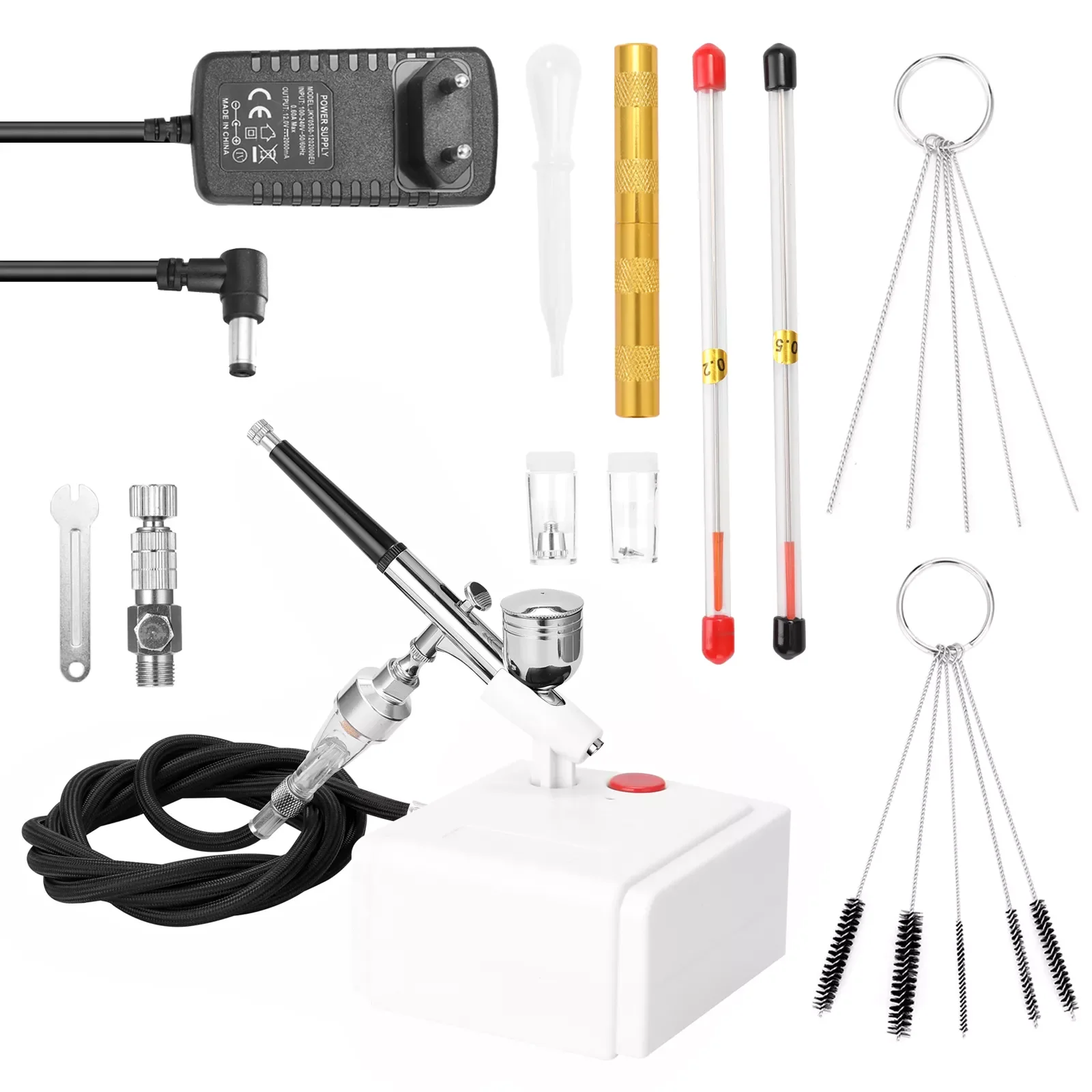 

Аэрограф NEW2023 с компрессором двойного действия, Краскораспылитель, Пескоструйный пистолет для нейл-арта, автомобиля, модели, тату