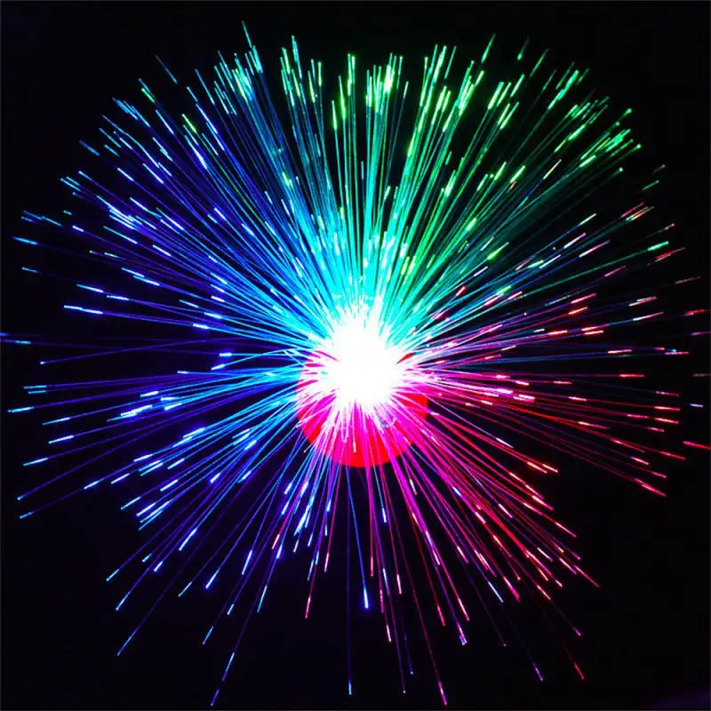 

Flashing Night Light Gem Base Fiber Optic Lamp Led Seven Color Glowing All Sky Star Toy Festival Decorative Lamps Random