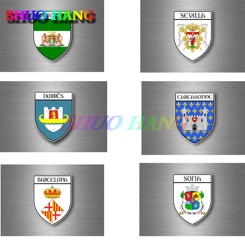 Автомобильный виниловый значок с флагом Барселоны, Испании, юрихиса, Швейцарии, Хорватии, Софии, Болгарии