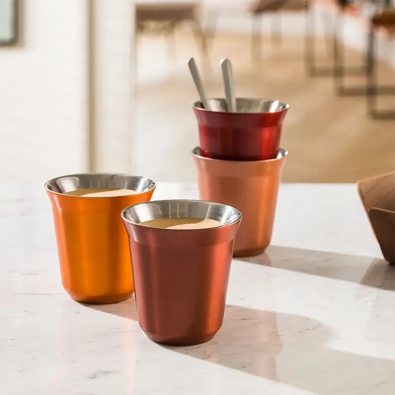 Крошечные кофейные чашки с двойными стенками и вакуумной изоляцией из