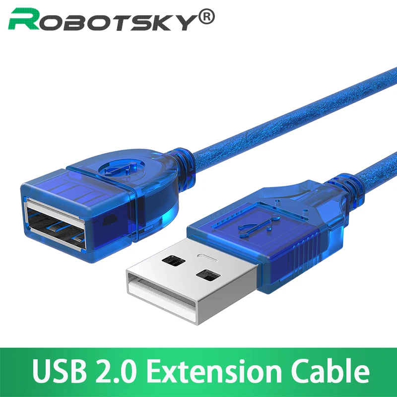 

Robotsky USB Extension Cable USB 2.0 Male to Female Adapter Fast Speed Cord for PC Keyboard Printer Camera Mouse Game Controller