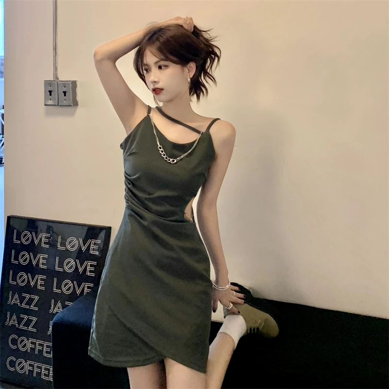 

Suspender Neck High-quality Dress Summer Women's Waist Unique Temperament 2022 Short Skirt Sundress Za Fashion Elegantes Clothes