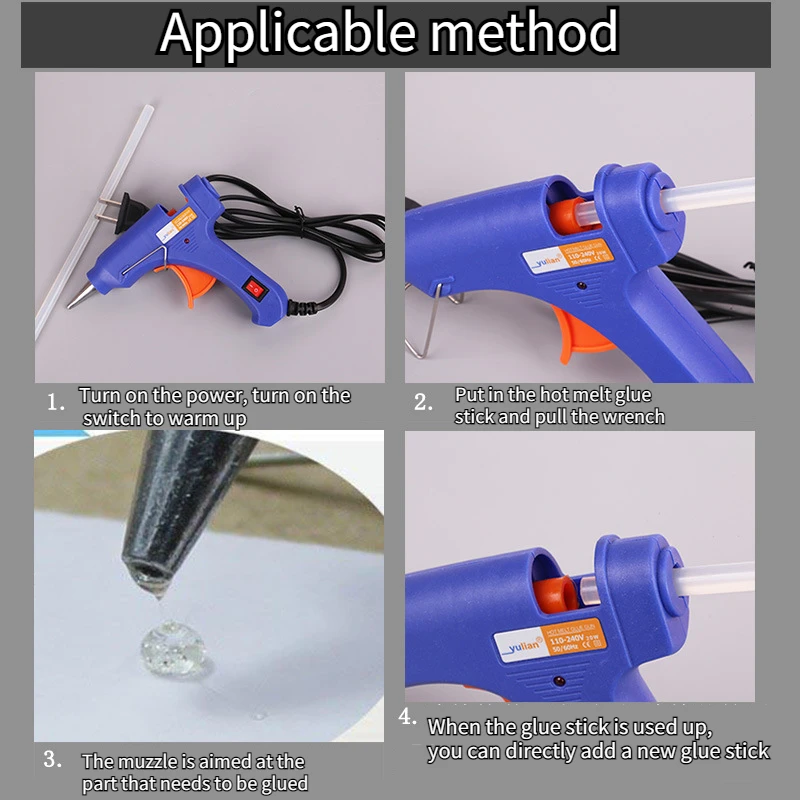 Hot Melt Glue Gun with 7mm Sticks Mini Industrial Guns Heat Temperature Thermo Electric Repair Tool Stick |