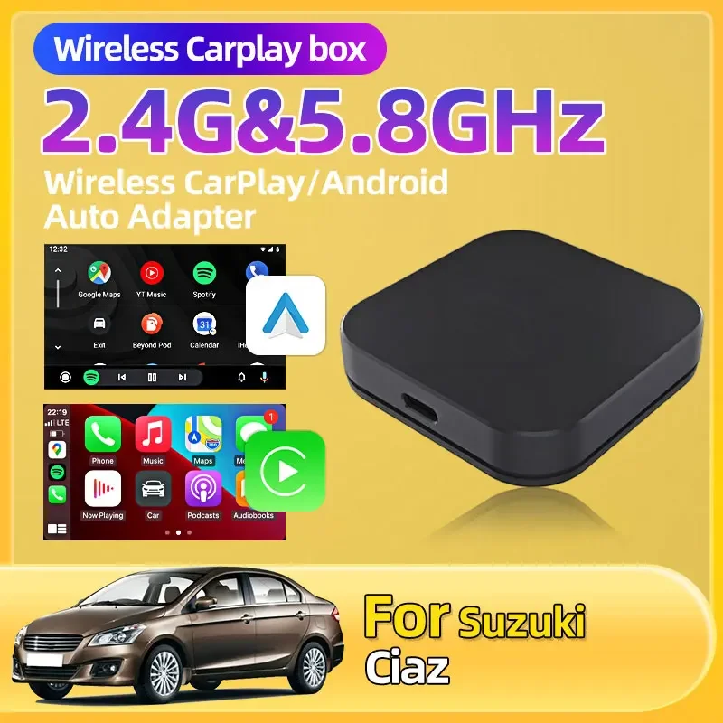 Для Suzuki Ciaz Wired To Wireless CarPlay 2in1 Box Android Беспроводной адаптер Dongle BT 5 8 ГГц Wi-Fi для Apple Iphone