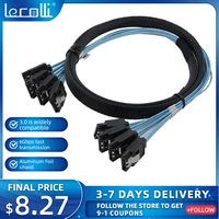 lecolli sata 3 0 data line high speed 6gbps sas cable 4xsata 7pin female to 4xsata 7pin female cable high quality for server