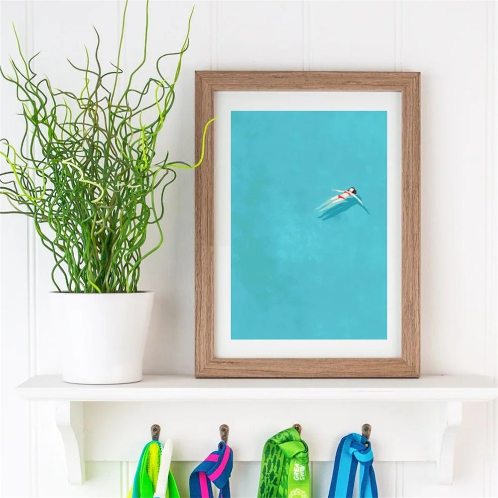 

Creative Alone Girl Posters Minimalist Colorful Canvas Paintings Picture Interior Wall Art Print for Living Room Home Decoration