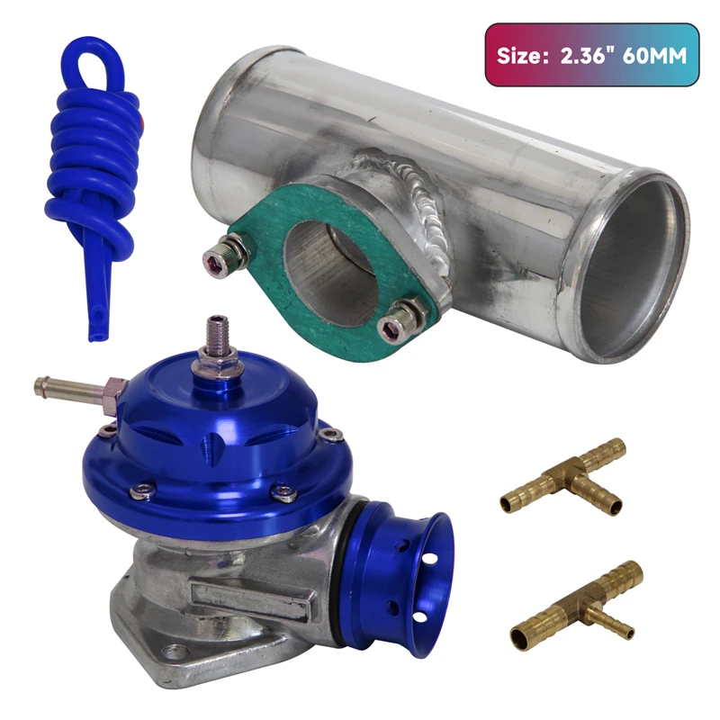 

UNIVERSAL BILLET ALUMINUM TYPE-S TURBO BLOW OFF VALVE BOV+2.36" FLANGE PIPE