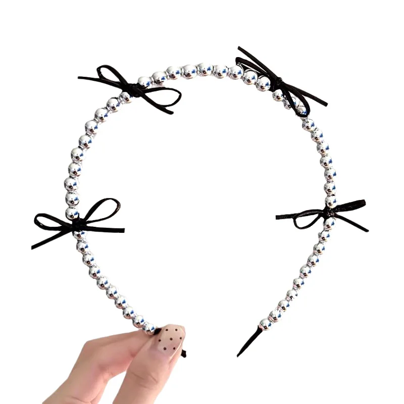 Милая повязка на голову с жемчужным бантом обруч для волос женщин и девочек