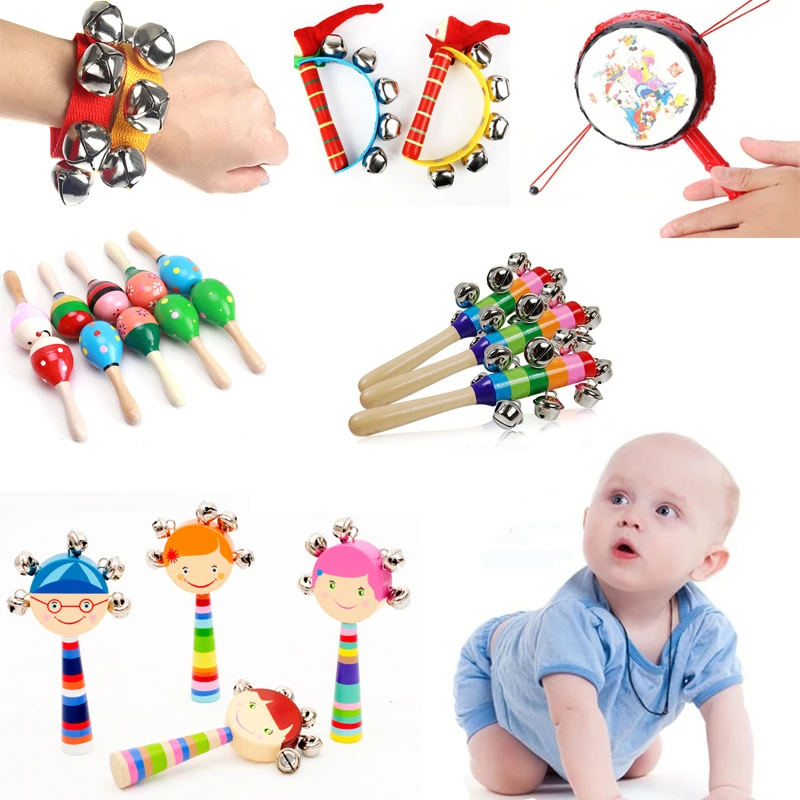 

Baby Musical Toy Infant Hand Wrist Bell Jingles Shake Foot Rattles Mobile Newbron Toys Percussion Beat Toy 0- 12Months