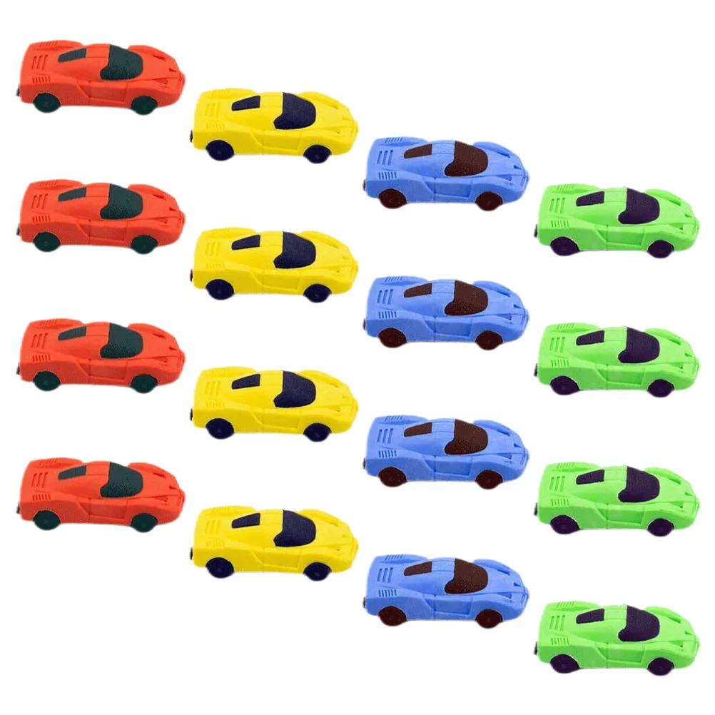 16 Pcs Racing Car Erasers Shape Toys Dessert Erasers Painting Eraser Kids Erasers Toddler Toy