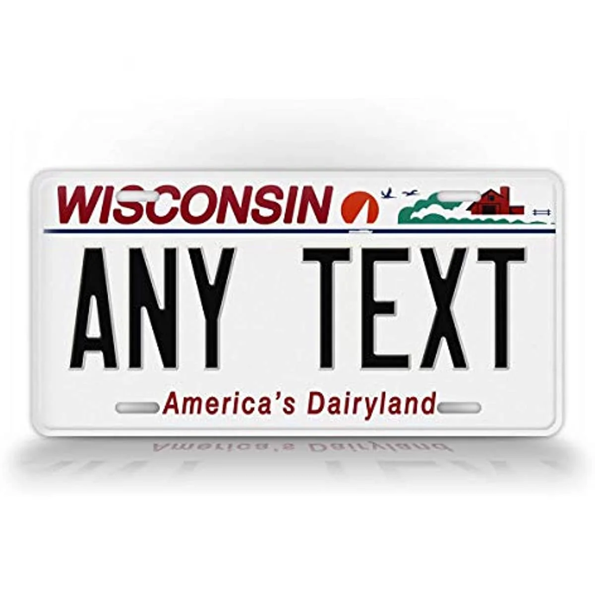 

Personalized Wisconsin License Plate Any Text Custom WI America's Dairyland Metal Auto Tag Metal Wall Sign Decoration